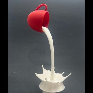 3D printed white and red floating cup
